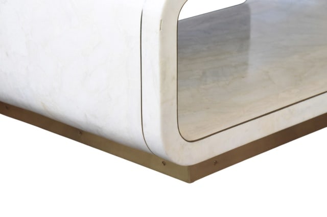 Minimalist Rounded Rectangular Coffee Table - 7