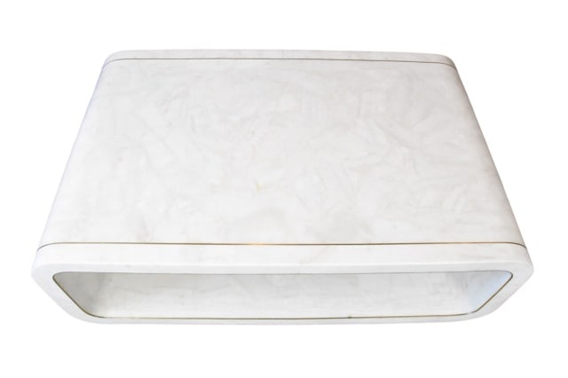 Minimalist Rounded Rectangular Coffee Table - 9