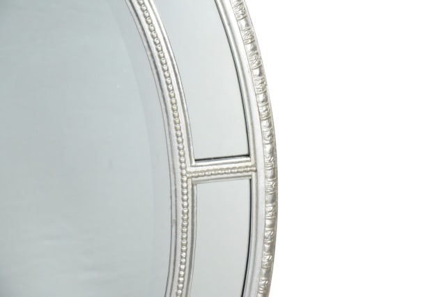 Oval Wall Mirror Featuring Window Pane Design - 3
