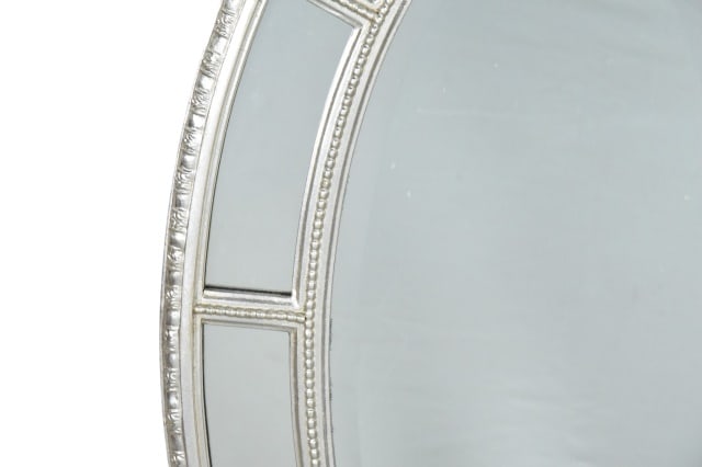 Oval Wall Mirror Featuring Window Pane Design - 4