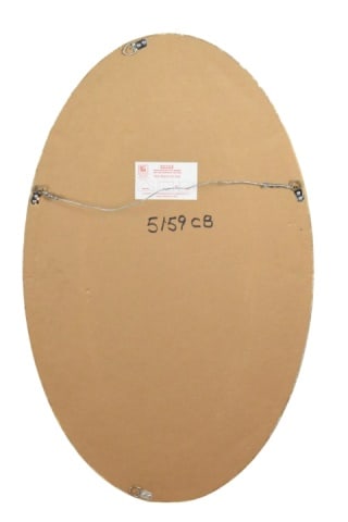 Oval Wall Mirror Featuring Window Pane Design - 6