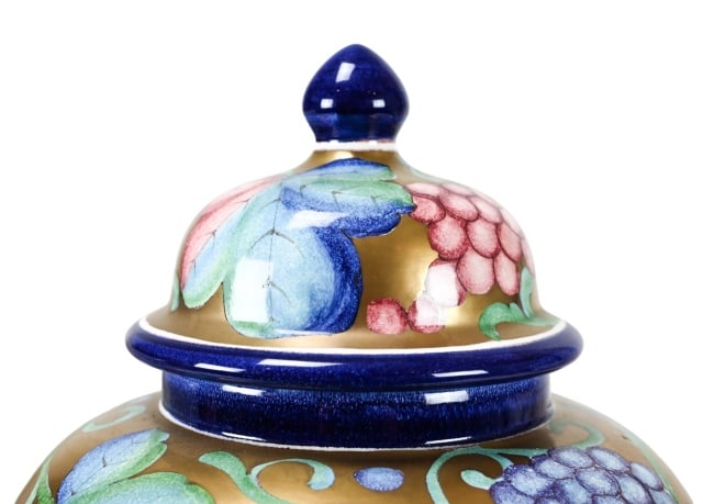 Decorative Painted Ceramic Lidded Ginger Jar - 2