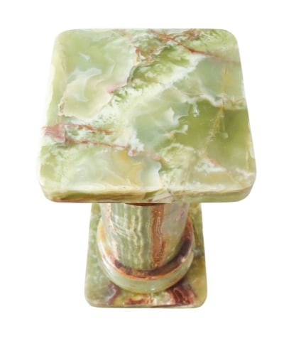 Pair Roman Style Green And Brown Onyx Pedestal - 5