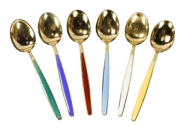 David Anderson 24k Plate Enamel Spoons (1 of 8)