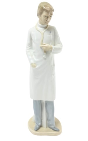Lladro Porcelain Male Doctor Figurine: Lladro Porcelain Male Doctor Figurine.Measures 13 inches x 4 inches.