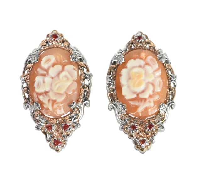 Sterling Silver and Italian Shell Cameo Earrings (1 of 6)