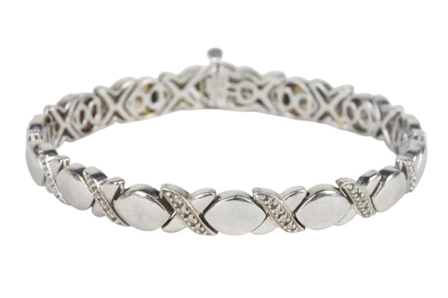 Vintage Sterling Silver Heart Love Link Bracelet (1 of 6)