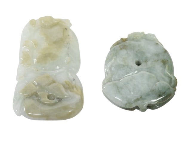 Two Chinese Carved Jadeite Symbolic Figures (1 of 6)
