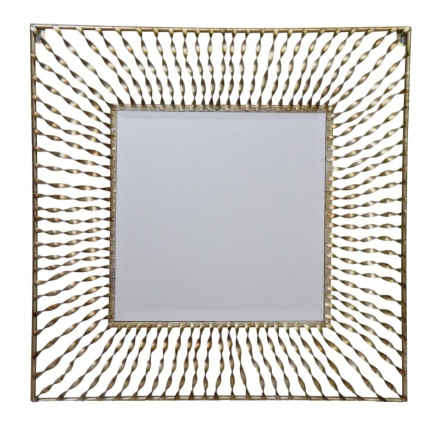 Contemporary Metal Framed Beveled Wall Mirror (1 of 6)