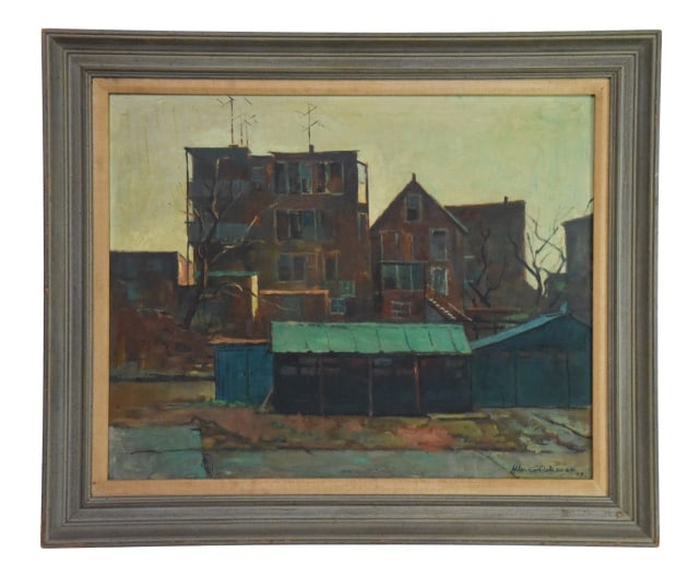 Allen Glicksman Cityscape Oil on Board Painting (1 of 8)