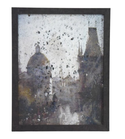 Cityscape Watercolor Batik Mixed Media Artwork (1 of 8)