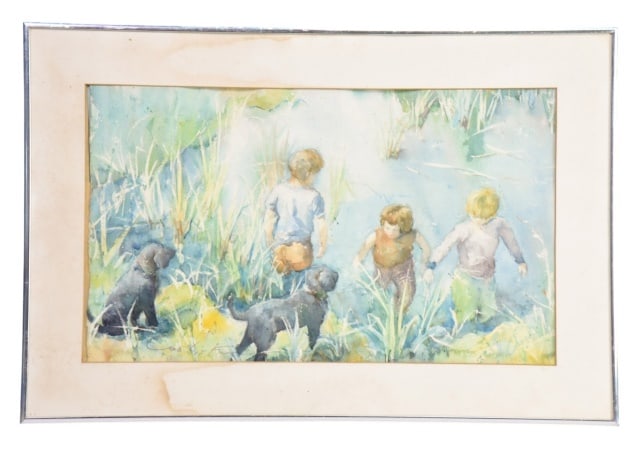 Signed Impressionistic Watercolor Painting