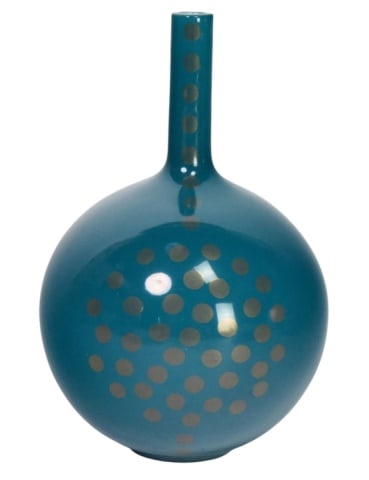 Jonathan Alder Pottery Aqua and Gold Pottery Vase (1 of 7)