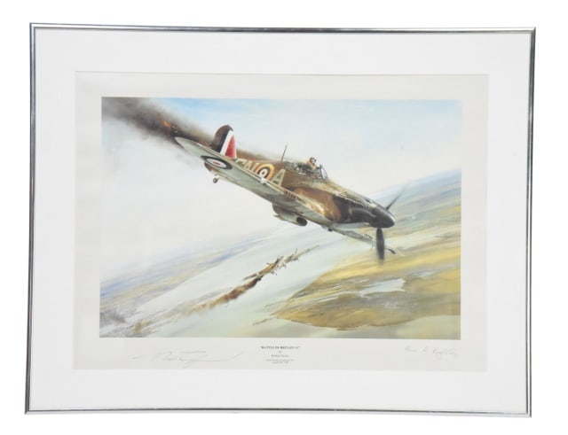 Robert Taylor Signed Battle of Britain VC Print: Robert Taylor Signed Battle of Britain VC Print w/ COAFrame measures 20 inches x 25.5 inches.Art measures 15 inches x 21 inches.