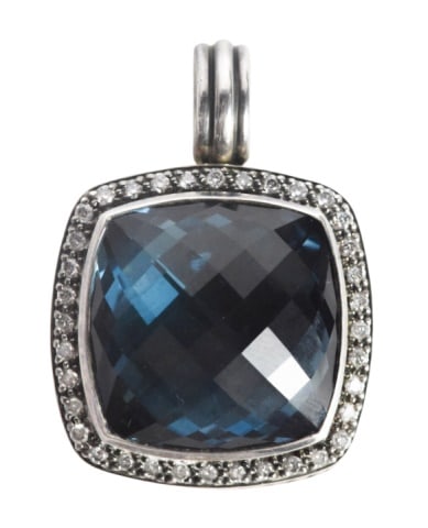 David Yurman Albion Blue Topaz Diamond Pendant