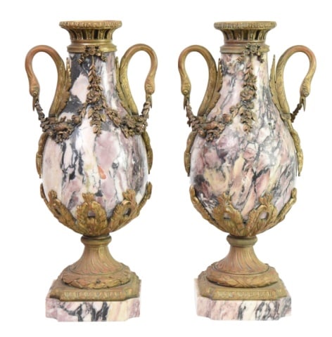 2 Antique French Louis XVI Ormolu Mounted Urns (1 of 16)