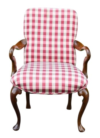 Antique George Style Carve Upholstered Armchair (1 of 9)