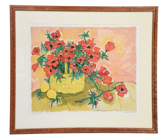 Edward Sokol Red Poppies and Lemons Screen Print (1 of 9)