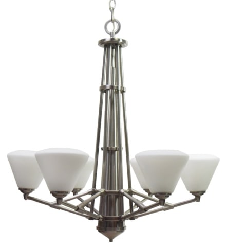 Modern Multi Light Brushed Nickel Chandelier (1 of 8)