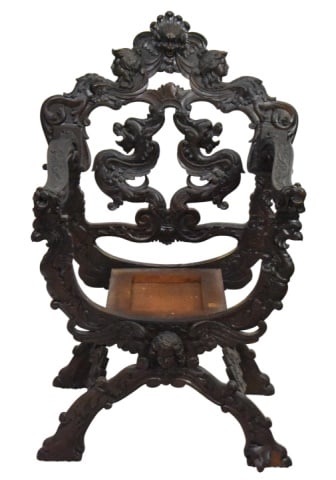Antique Japanese Dragon Carved Export Armchair (1 of 13)