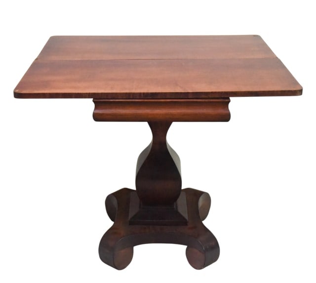 Antique Carved Mahogany Pedestal Game Table (1 of 10)
