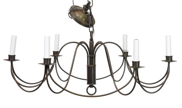 Rustic Transitional Style 6 Light Chandelier: Rustic Transitional Style 6 Light ChandelierMeasures 19 inches x 28 inches diameter