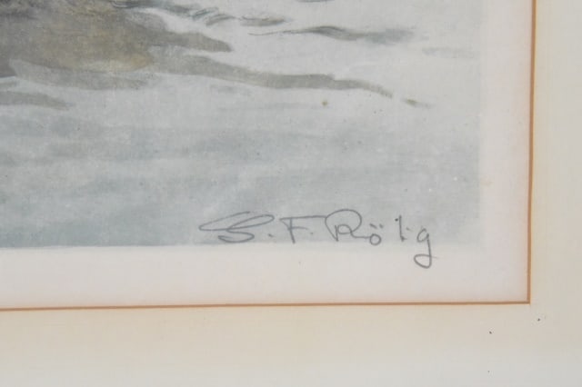 Georges Frederic Rotig Ducks Landing Etching - 3