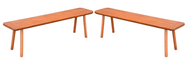 Pair Vintage Conant Ball Maple Bench (1 of 7)