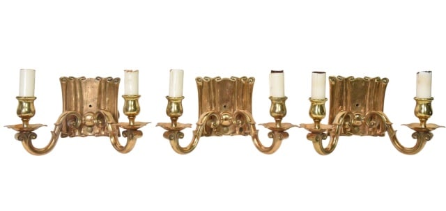 3 Neoclassical Style Double Arm Wall Sconces (1 of 8)