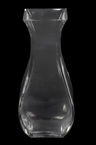 Vintage Baccarat Crystal Celine Flared Vase: Vintage French Baccarat Crystal Celine Flared Hourglass Shape Faceted Flat Side Vase.Measures 9.5 inches high.