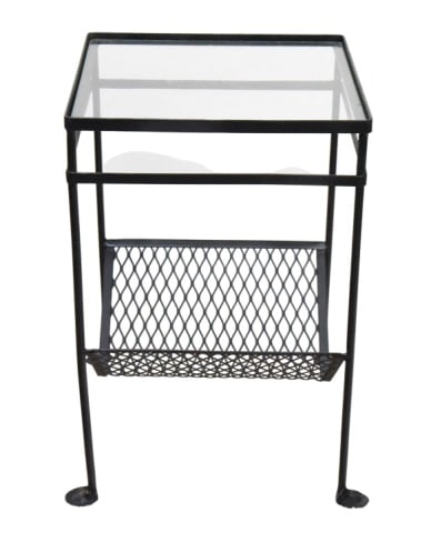 Iron Glass Top Outdoor Side Table - 6