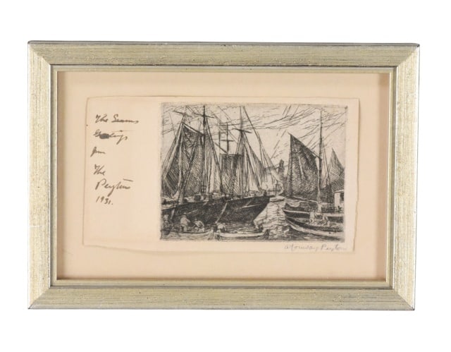 Alfred Conway Peyton Signed & Dedicated Engraving: Alfred Conway Peyton Signed & Dedicated Engraving. Framed measures 6 inches x 8 inches.