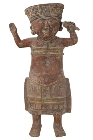 Vintage Ceramic Slip Veracruz Sonriente Figure: Vintage Ceramic Slip Veracruz Sonriente Figure.Measures 34 inches x 17 inches x 8 inches.