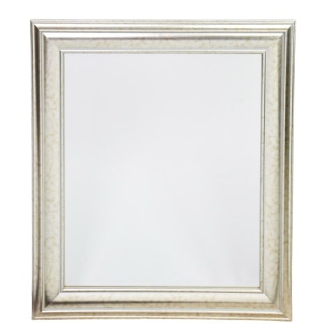 Pair Modern Square Metallic Silver Wall Mirrors - 2