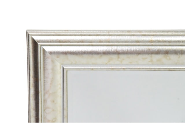 Pair Modern Square Metallic Silver Wall Mirrors - 3