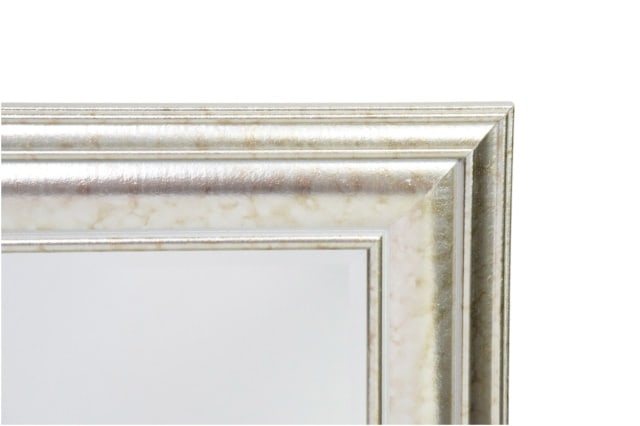 Pair Modern Square Metallic Silver Wall Mirrors - 4