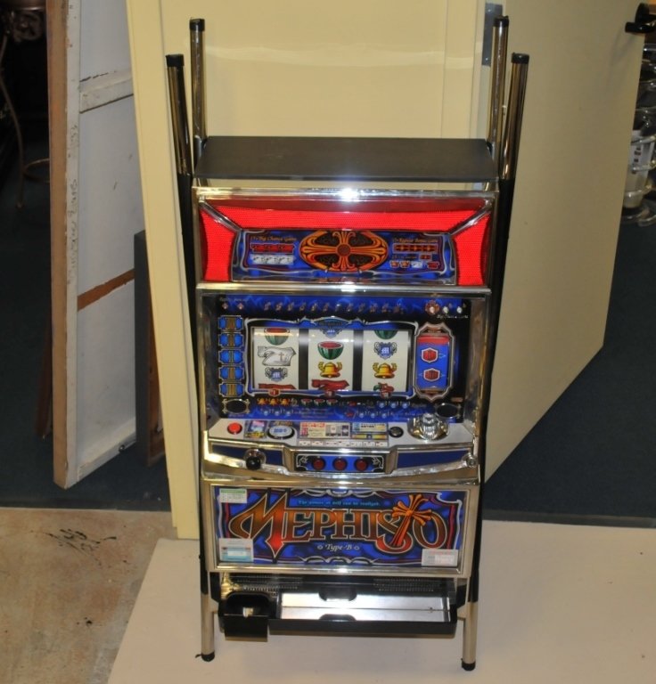 Vintage Japanese Slot Machine Converted to Bar: Vintage authentic Japanese slot machine (works) converted to bar- good used condition.