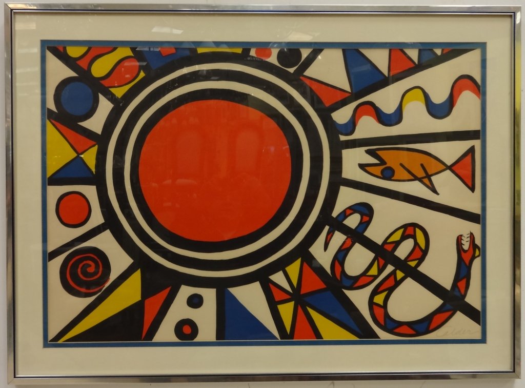 Sgd/#d-125 Alexander Calder Litho-Metamorphosis-26"x38": Signed and numbered 109/125, Alexander Calder lithograph- "Metamorphosis". 26" H x 38" W under mat, very good condition. Includes original receipt and certificate of authenticity.