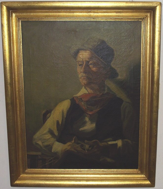 Portrait of Old Man- Niels P. Nielsen- Oil/Canvas: Vintage portrait of old man by Niels P. Nielsen (20th century), oil on canvas. 26" H x 20" W, very good condition.