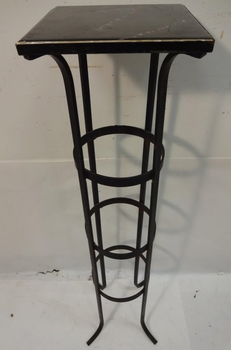 Art Deco Cast Iron Display Stand: Art Deco cast iron display stand. 9 1/4" W x 9" D x 36" H, very good antique condition.