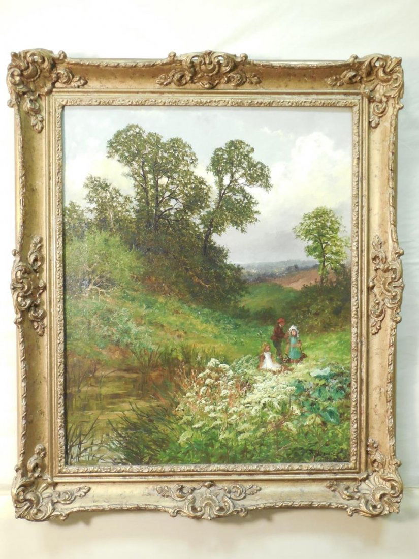 Robert John Hammond 19th C Oil on Canvas Landscape: A Robert John Hammond (1854-1911) 19th century oil on canvas landscape painting signed lower right R. J. Hammond and dated 1831. Excellent condition.