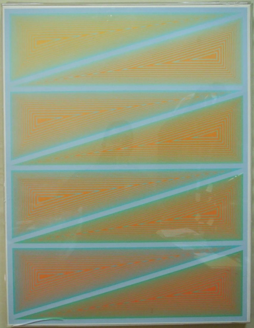 Richard Anuszkiewicz "Inward Eye #7" Serigraph: A Richard Anuszkiewicz serigraph "Inward Eye #7" - 388/500 1970 with a certificate of authenticity. 26" H x 20 1/4" W. Excellent condition.