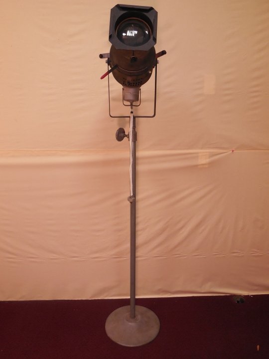 Times Square Stage Lighting Follow Light: A Times Square Stage Lighting Co. Inc. follow light manufactured in Haverstraw NY. In working order. 19 W x 15 D x 71" H. Very good condition.