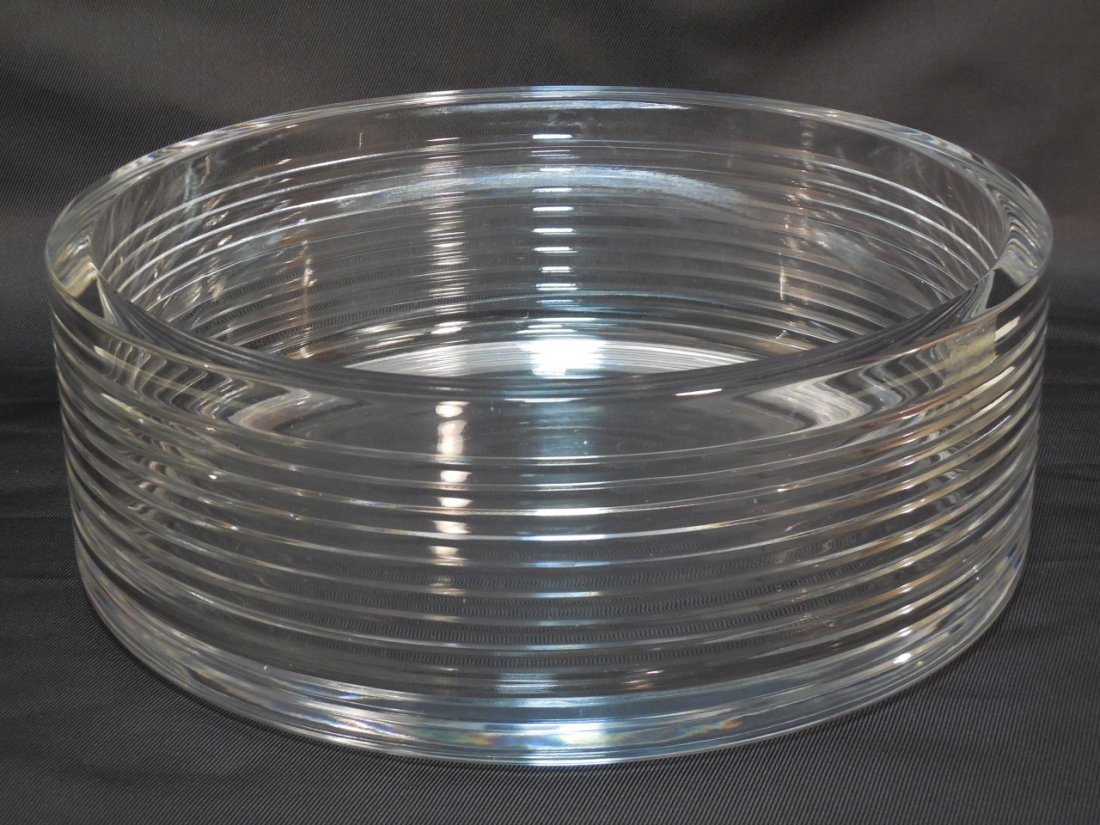 Ralph Lauren Glass Bowl: A round glass Ralph Lauren bowl. 11 1/2" Dia. x 4" H. Very good condition.