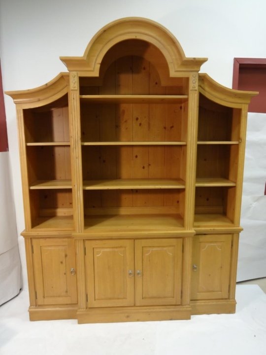 Vintage Ethan Allen Pine Hutch- 4 Pieces Vintage Ethan: Vintage Ethan Allen pine hutch in four pieces. 72" W x 18" D x 90 1/4" H, very good condition.