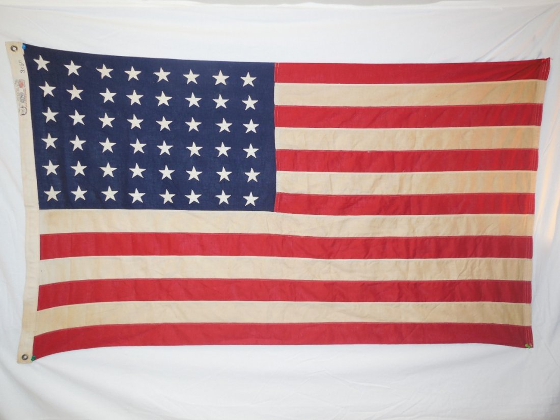 Vintage American Flag w/ 48 Stars: Vintage American flag with 48 stars. 36" x 60". In good vintage condition.