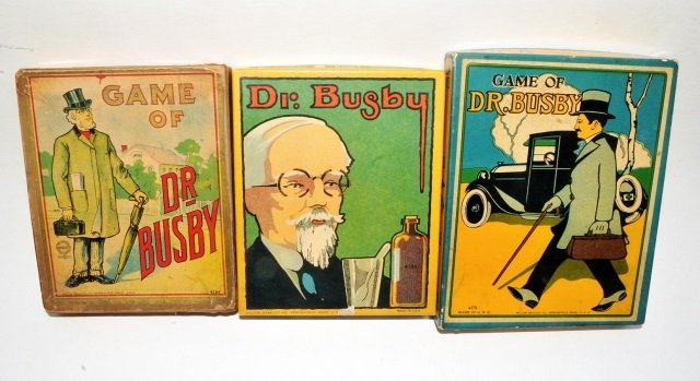 Three RARE Variants 19th c. DR. BUSBY Box Games (1 of 5)