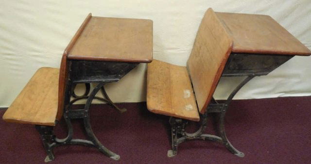 Two Antique American Children's School Desks (1 of 7)