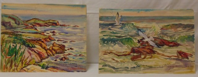 William Bradford Green - Two Watercolor Seascapes (1 of 5)