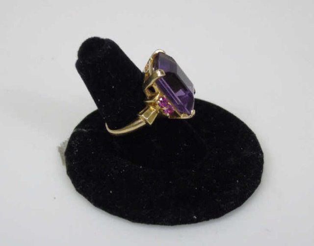 Estate 14kt Gold & Large Amethyst Cocktail Ring (1 of 6)